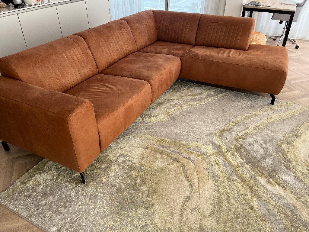 Nette hoekbank in microleder (275x210cm), Ophalen
