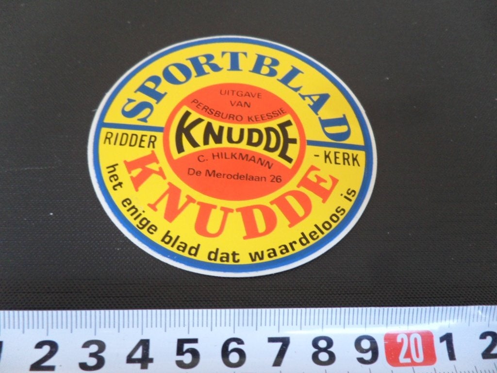 sticker Sportblad  KNUDDE Ridderkerk *, Ophalen, Zo goed als nieuw