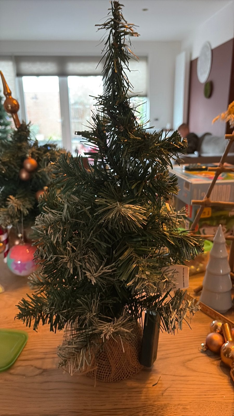 Mini kunst Kerstboom (2 stuks), Ophalen of Verzenden, Gebruikt
