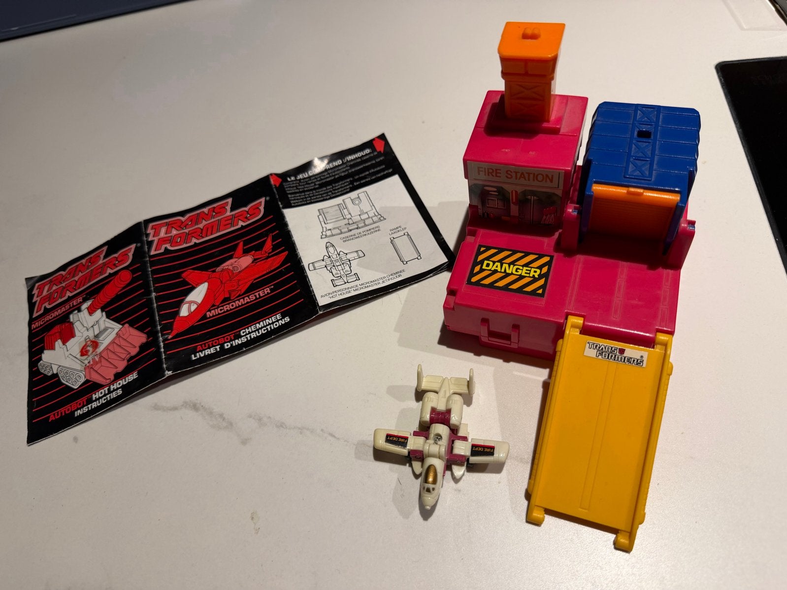 Vintage Transformers Micromaster Fire Station & Jet, Ophalen of Verzenden, Gebruikt