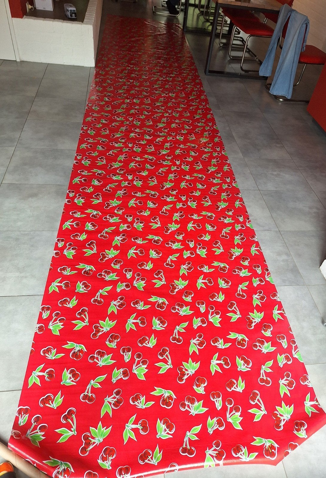 Nieuw tafelzeil mexicaans motief 6.30x 1.40 op rol, Ophalen, 100 tot 150 cm, Mexicaans kers, Nieuw