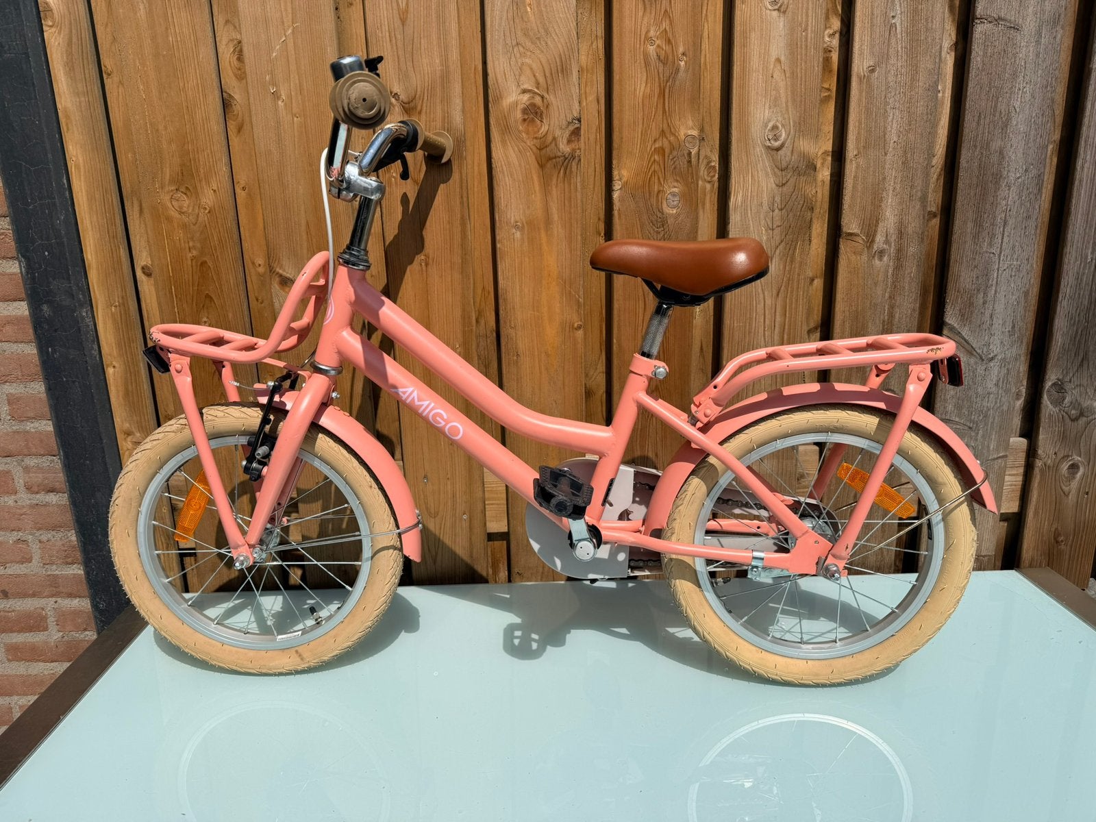 Meisjes fiets 16 inch, Ophalen, Gebruikt, Terugtraprem