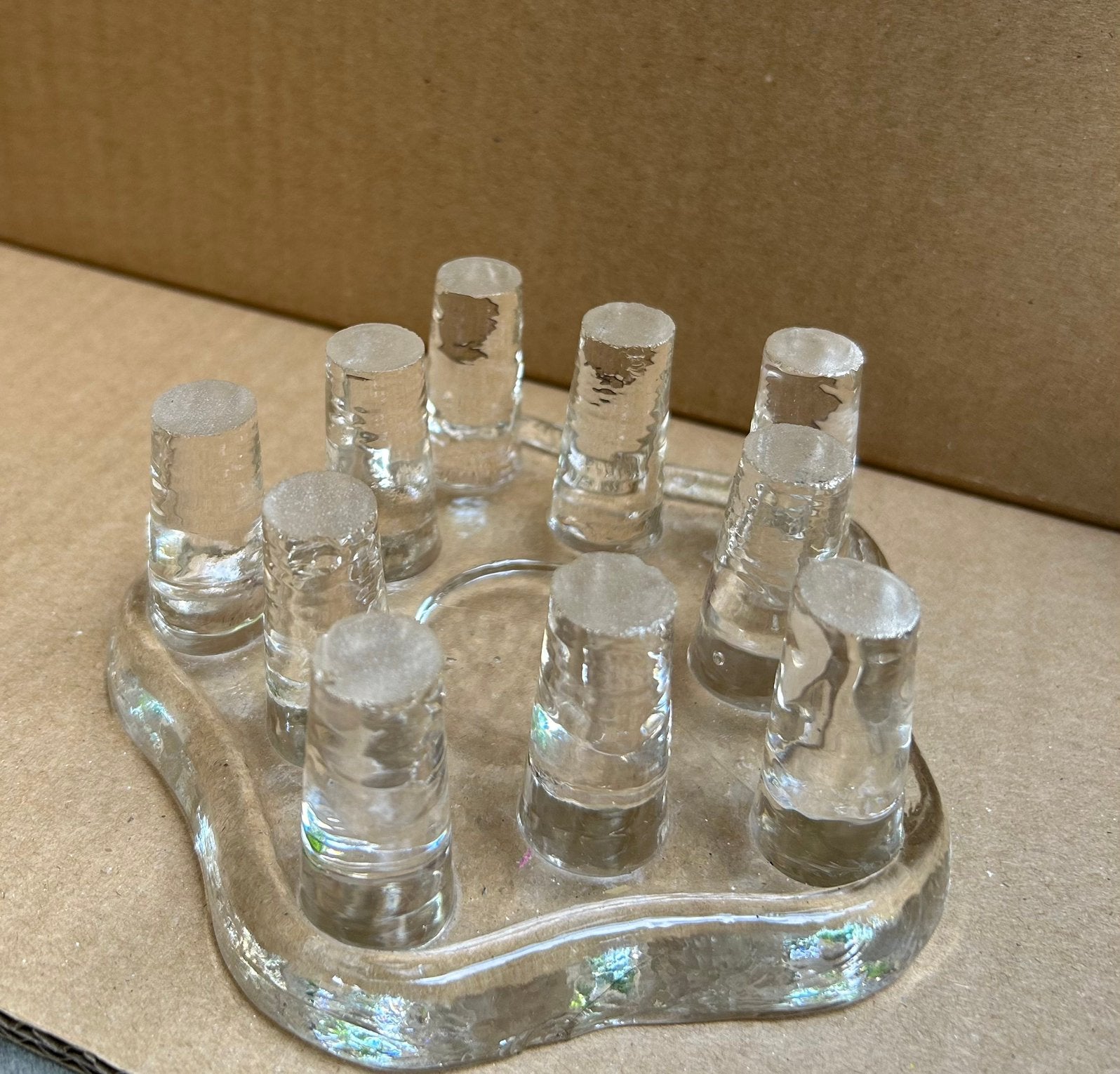 Vintage glazen theewarmer/rechaud – Georgshütte – jaren 70, Antiek en Kunst, Antiek | Glas en Kristal, Ophalen of Verzenden