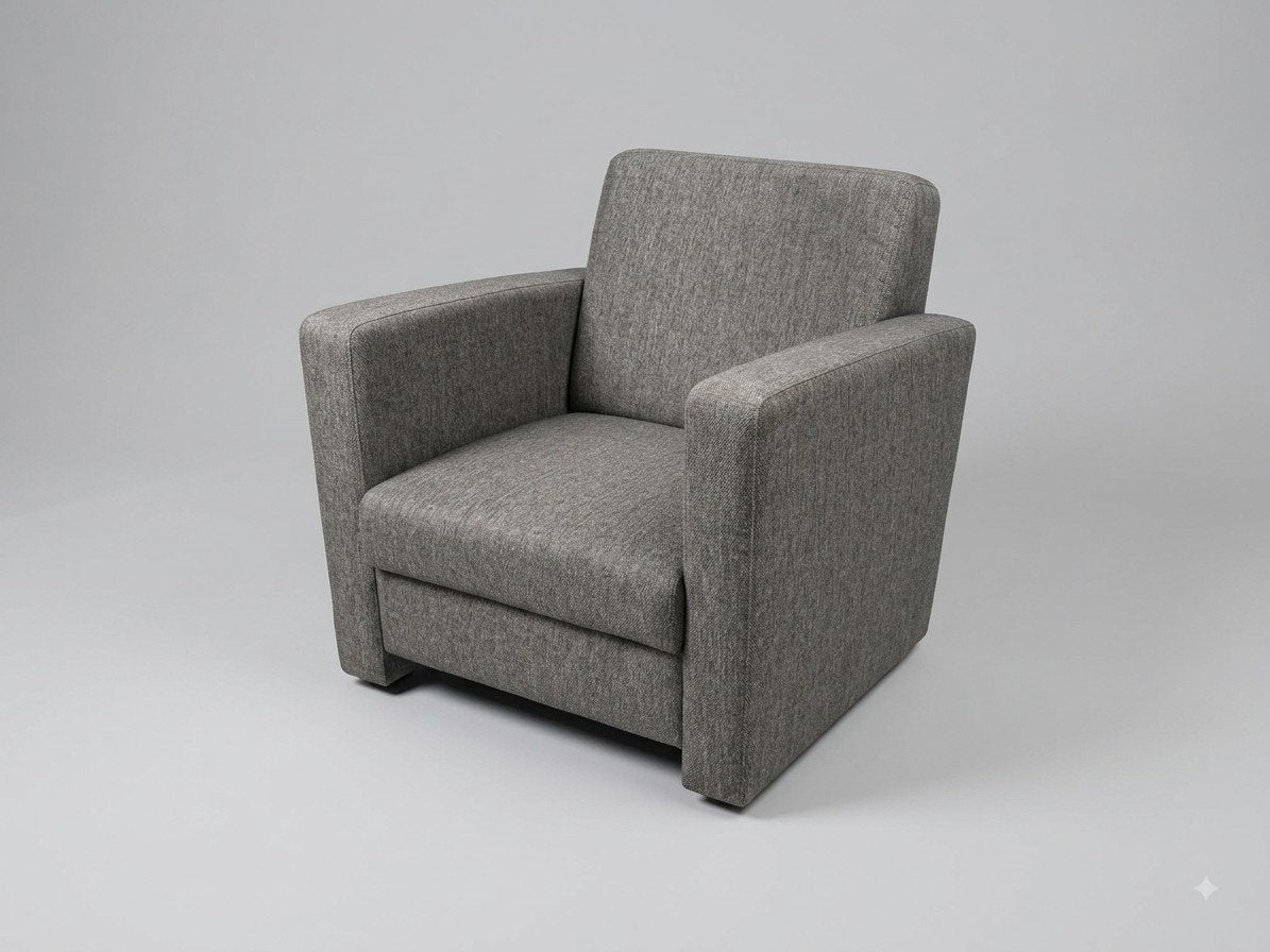 Nette moderne fauteuil in grijze stof, Ophalen, Zo goed als nieuw, Stof