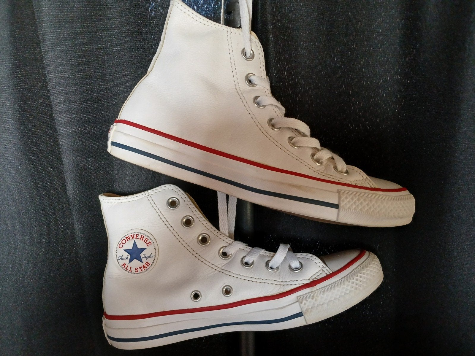 Leren witte Converse All Stars maat 36.5 zo goed als nieuw, Wit, Converse, Ophalen of Verzenden, Sneakers of Gympen