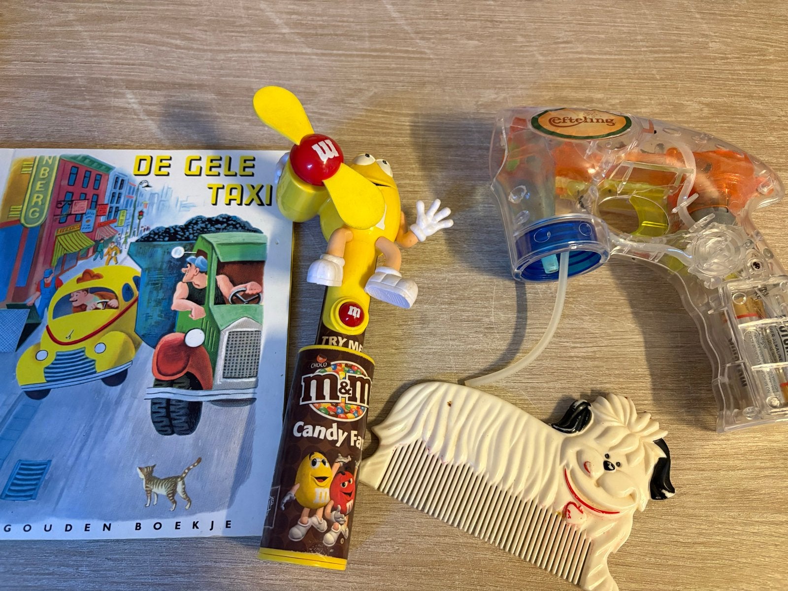 Diverse speelgoedcollectie: boek, mikado, Efteling, M&M's, Ophalen of Verzenden, Gebruikt, Jongen of Meisje