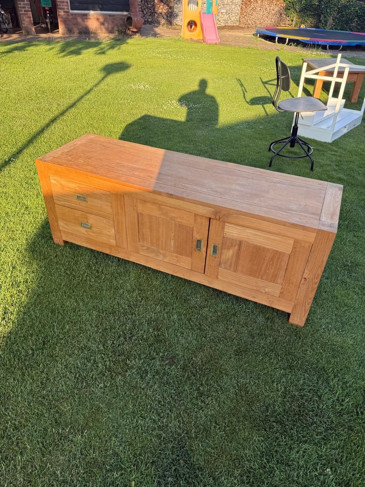 Mooie teakhouten  tv kast, Huis en Inrichting, Ophalen, 150 tot 200 cm, Zo goed als nieuw, Minder dan 100 cm