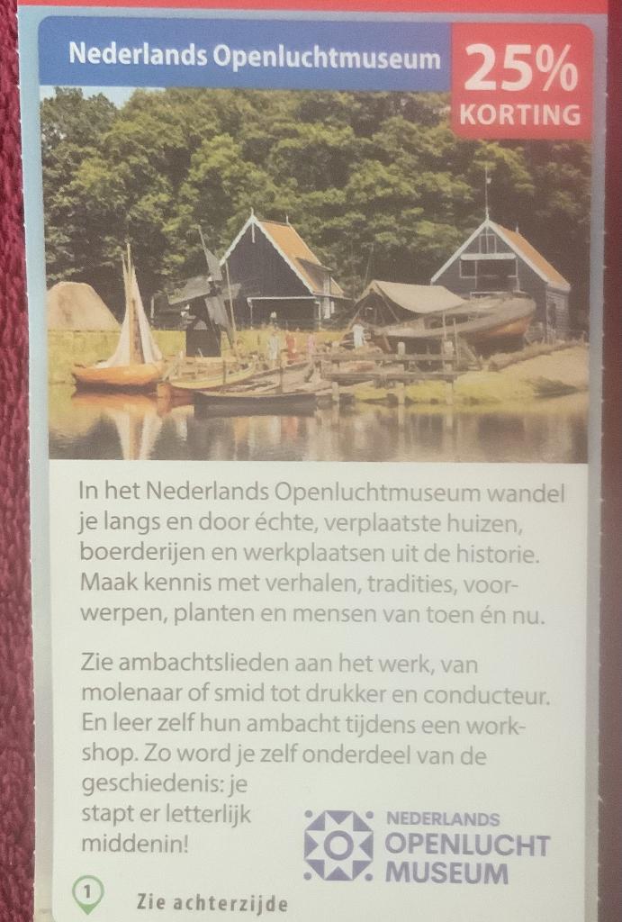 Nederlands Openluchtmuseum Arnhem Voordeelbon, Tickets en Kaartjes, Drie personen of meer, Museumbon