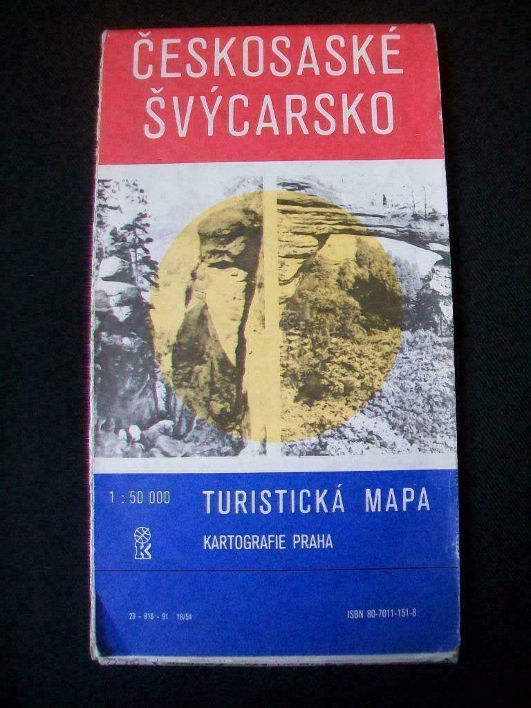 Wegenkaart Tsjechië Českosaské Švýcarsko Boheems Zwitserland, Boeken, Gelezen, Landkaart, 1800 tot 2000, Europa Overig