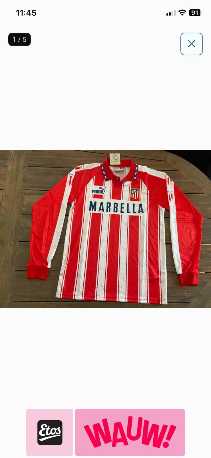 Retroshirt atletico Madrid mt L ( longsleeve) ***NIEUW***, Ophalen, Nieuw, Shirt