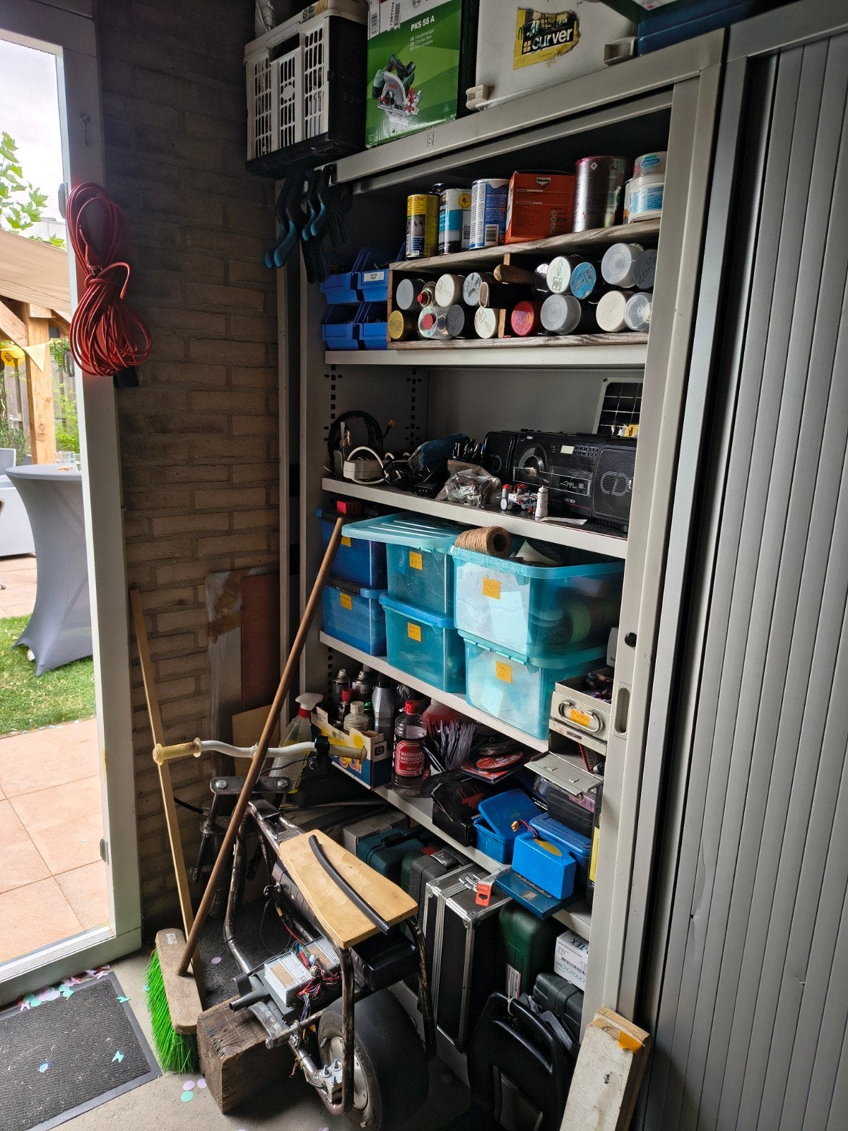 Gratis metalen garagekast, Ophalen of Verzenden, Gebruikt