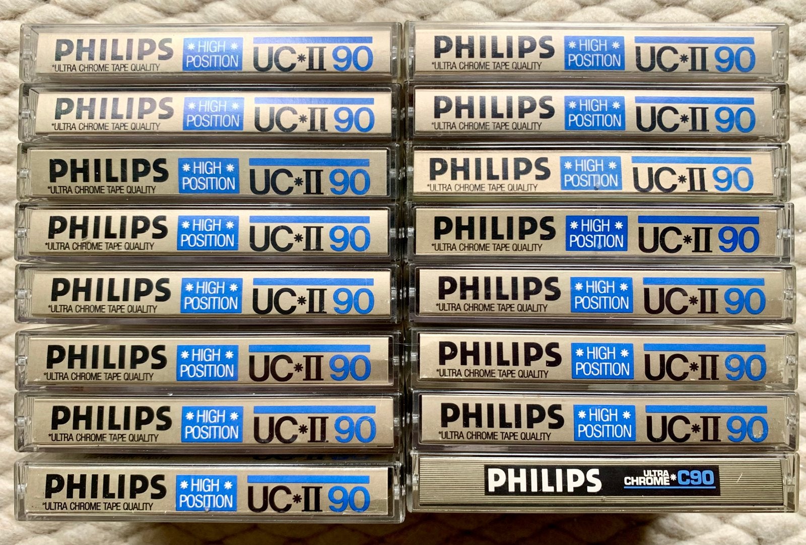 16x Philips UC*II-90 Ultra Chrome C90 cassettebandjes UCII90, Cd's en Dvd's, Cassettebandjes, Gebruikt, 2 t/m 25 bandjes, Ophalen of Verzenden
