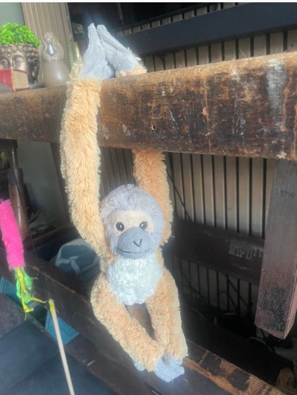 aap knuffel hangend, Gebruikt, Ophalen of Verzenden, Aap, Meerkleurig