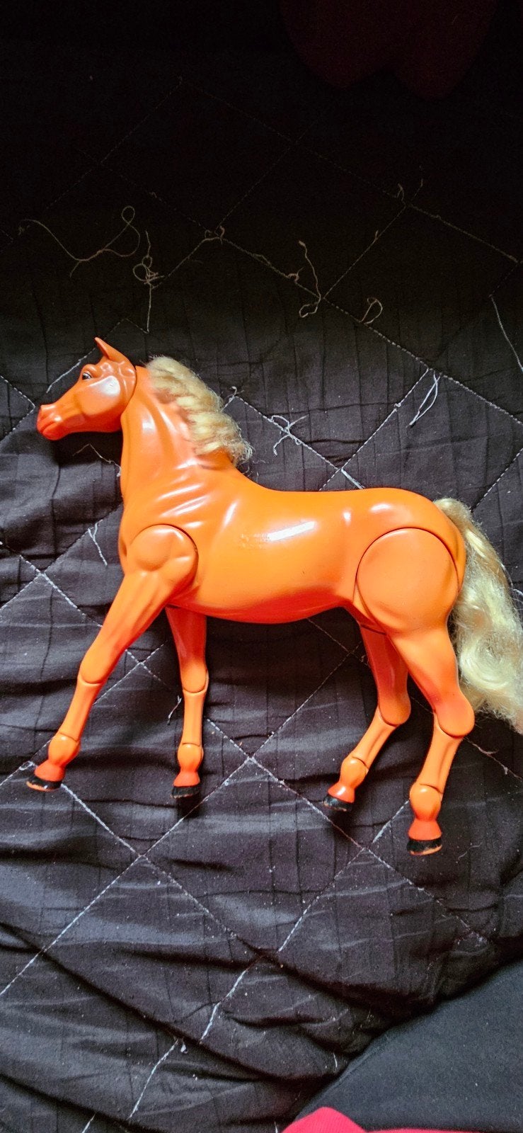 Vintage speelgoed paard M.I.I. 1994 - Oranje met blond haar, Ophalen of Verzenden, Gebruikt, Jongen of Meisje