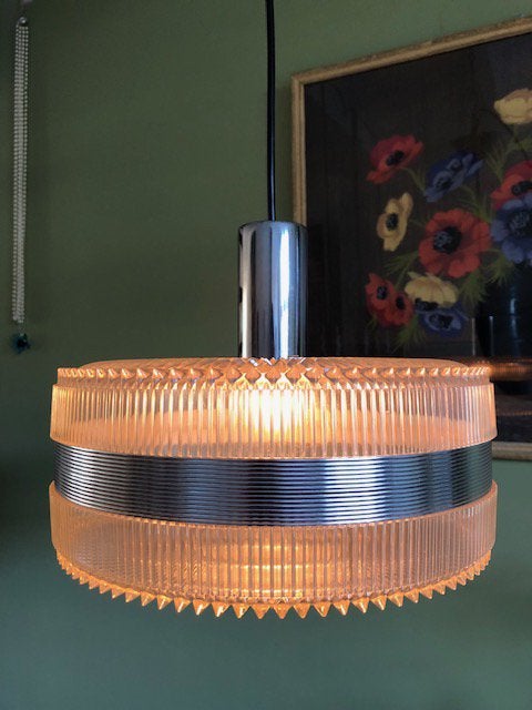 Hanglamp, Scandinavisch, plexiglas, vintage, jr 50/60, Ophalen of Verzenden, Zo goed als nieuw
