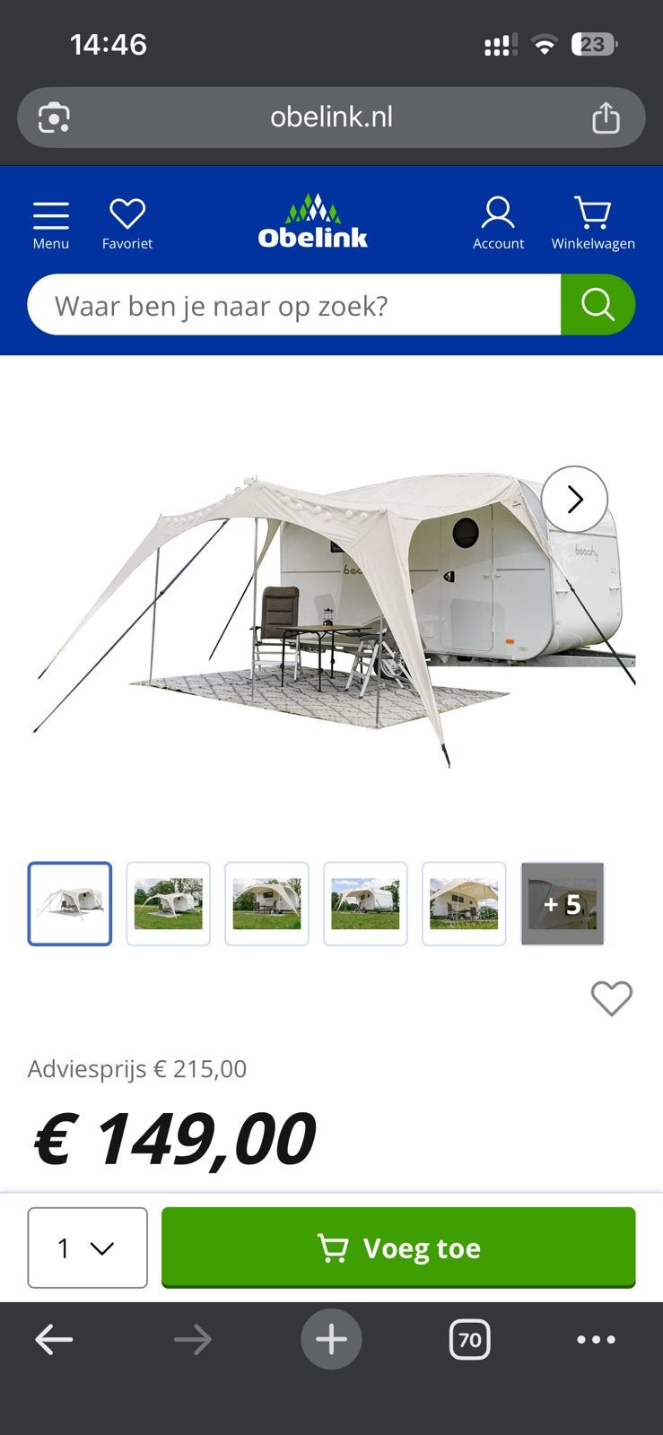 Obelink outdoor sunroof 375cm met zijwanden, Caravans en Kamperen, Caravan accessoires, Ophalen, Zo goed als nieuw