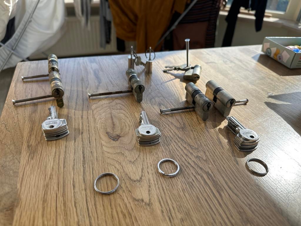 Cilindersloten met sleutels, Ophalen of Verzenden, Gebruikt, Overige materialen, Slot