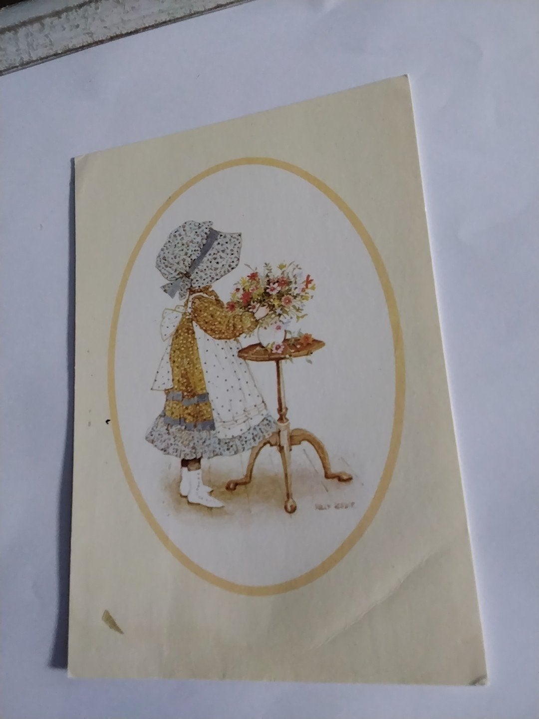 Vintage Holly Hobbie ansichtkaart - Gelopen, Ophalen of Verzenden