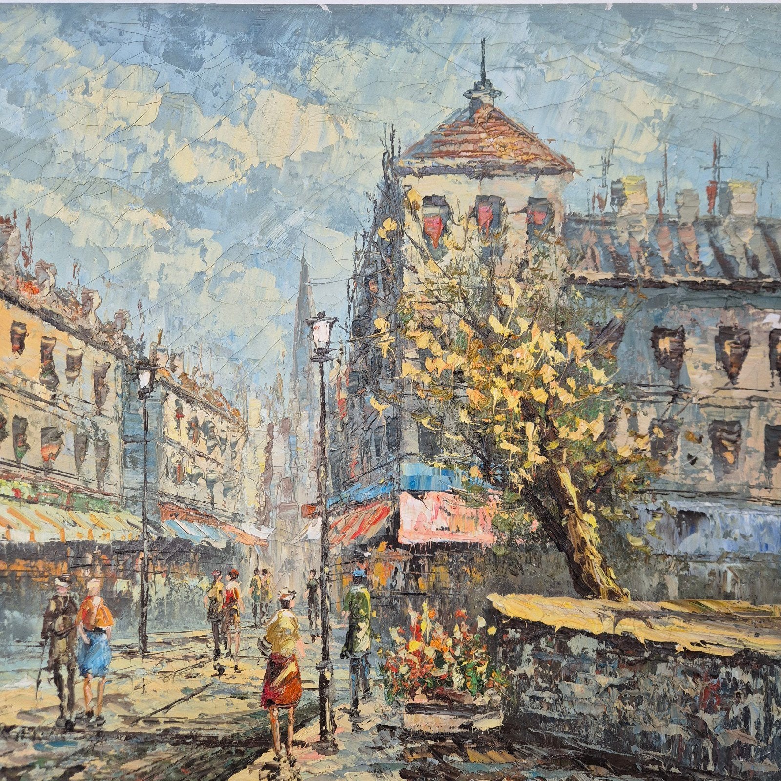 Vintage impressionisme Victor Bergen - Olieverf (60x50cm), Ophalen, Doek, Impressionistisch, Olieverf