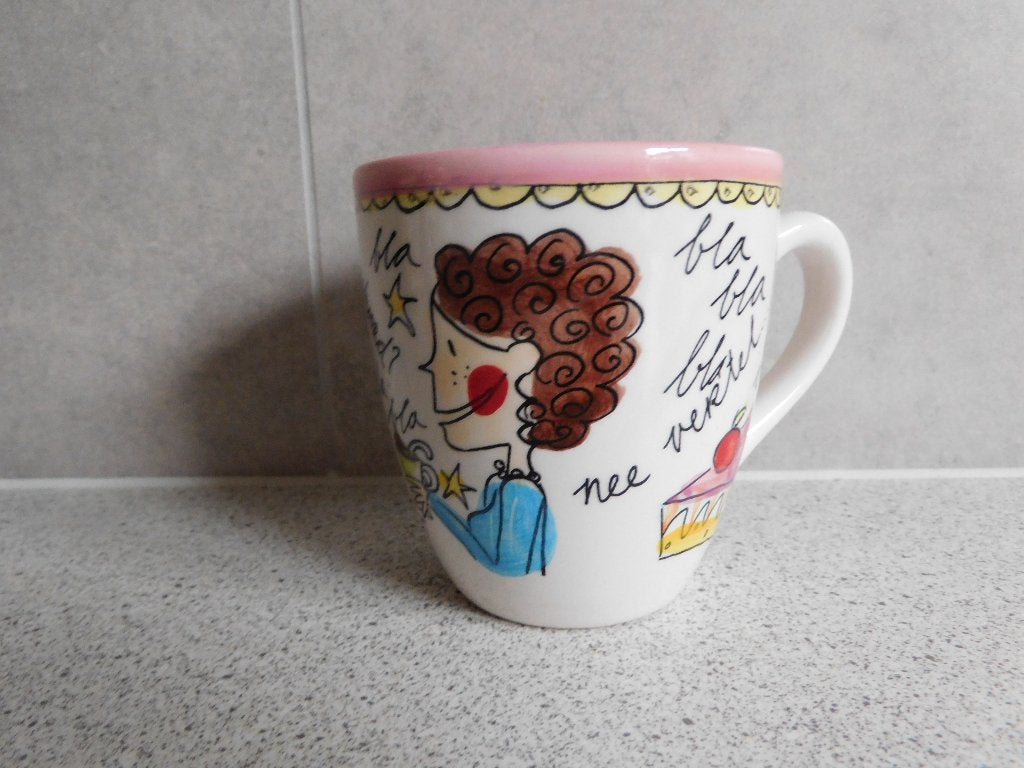 Mok 150 ml. Even Bijkletsen Bla Bla Bla Blond Amsterdam, Zo goed als nieuw, Overige stijlen, Aardewerk, Blond Amsterdam