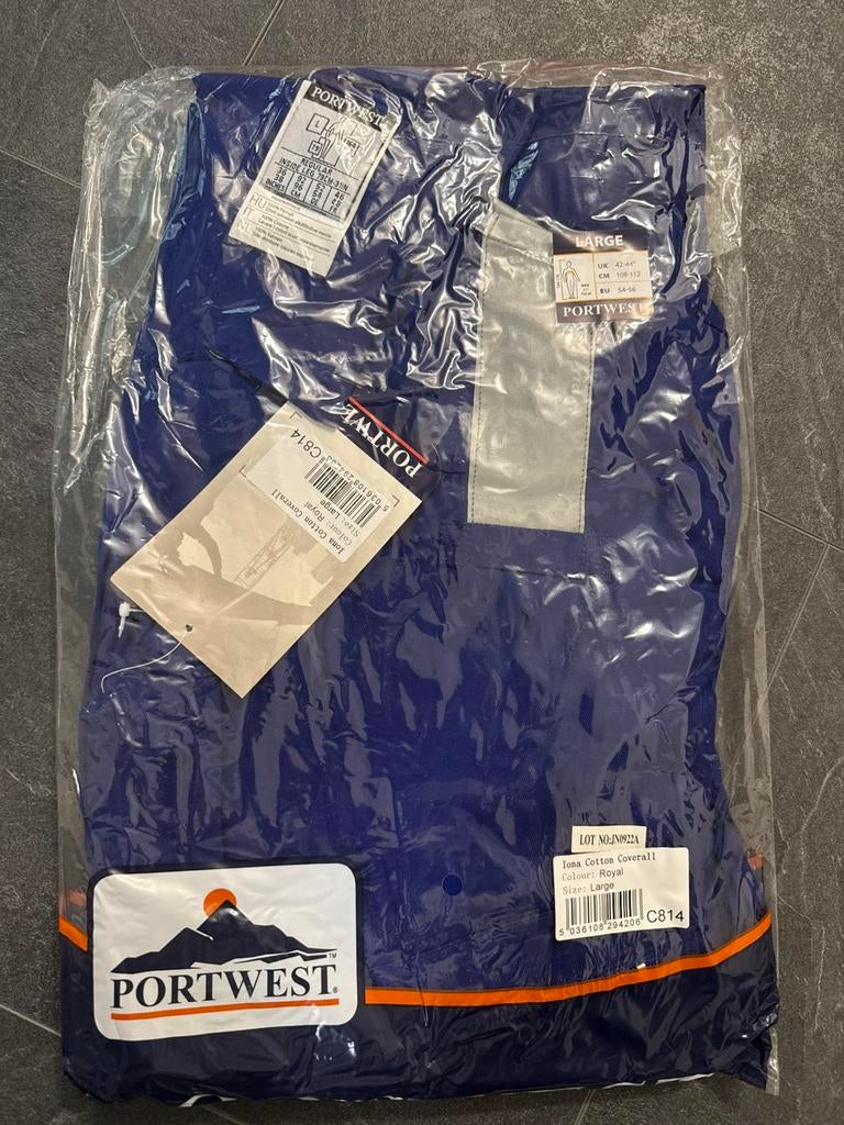 Portwest C814 lona Cotton Coverall (Royal Blue), Ophalen of Verzenden, Nieuw, Heren, Overall