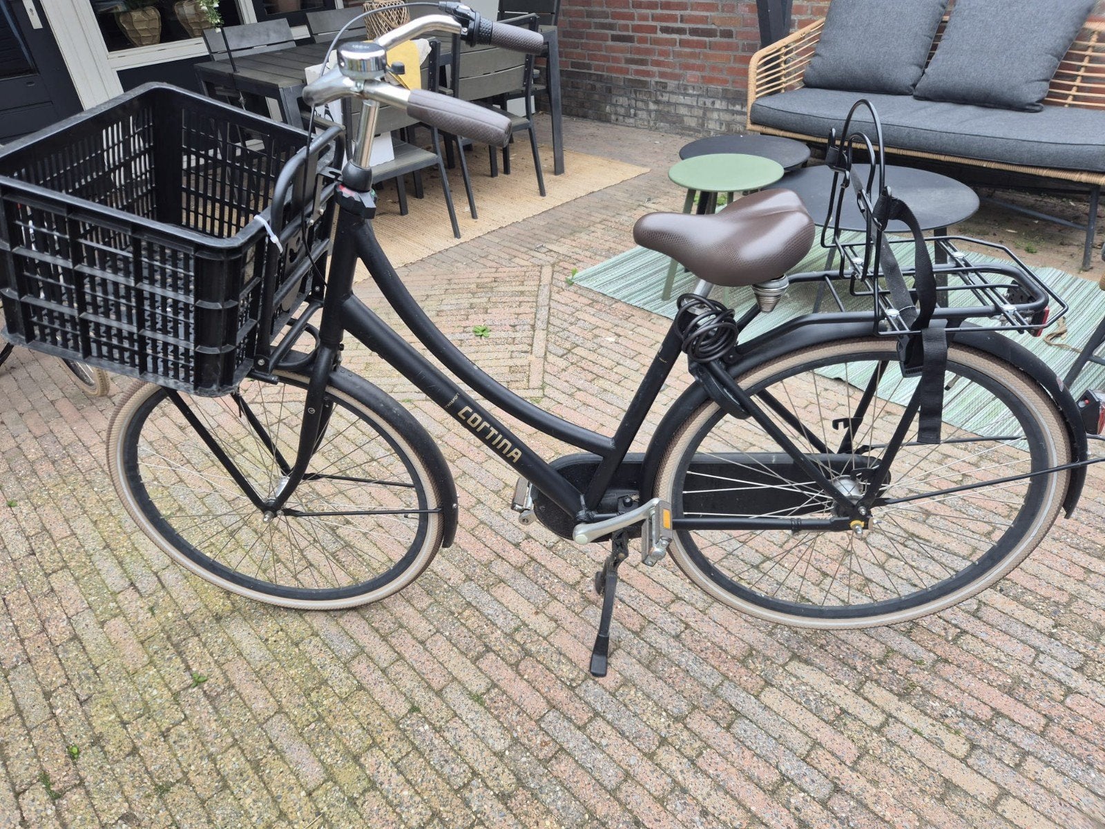 Cortina Transportfiets Dames - Zwart - Zo goed als nieuw, Terugtraprem, Versnellingen, Zo goed als nieuw, 50 tot 53 cm