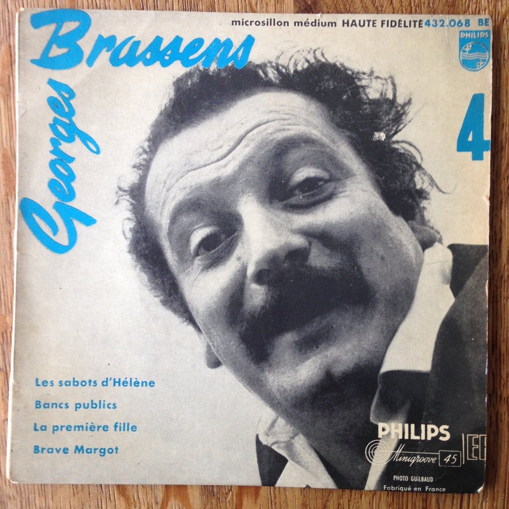 Georges Brassens Sabots Helene EP 7" N4 chanson France 50s, Ophalen of Verzenden, Gebruikt