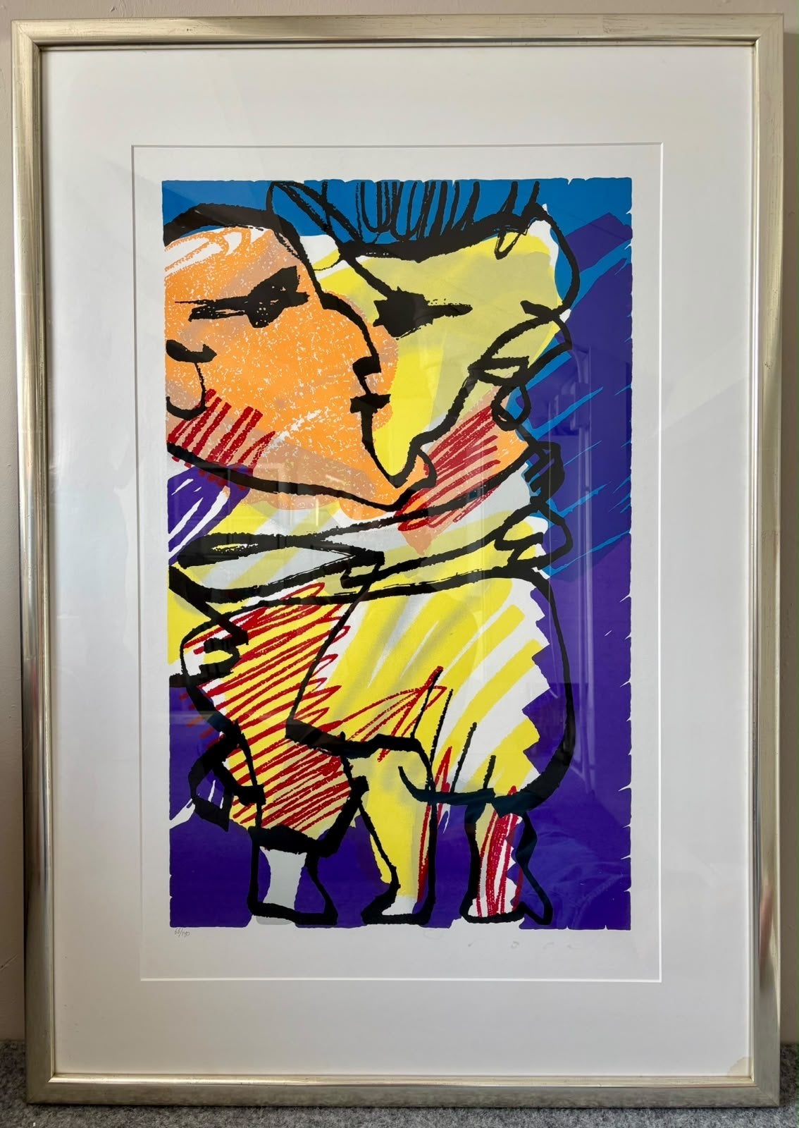 Herman Brood Zeefdruk: True Love 66/150, Antiek en Kunst, Ingelijst, Ophalen, Abstract, Zeefdruk