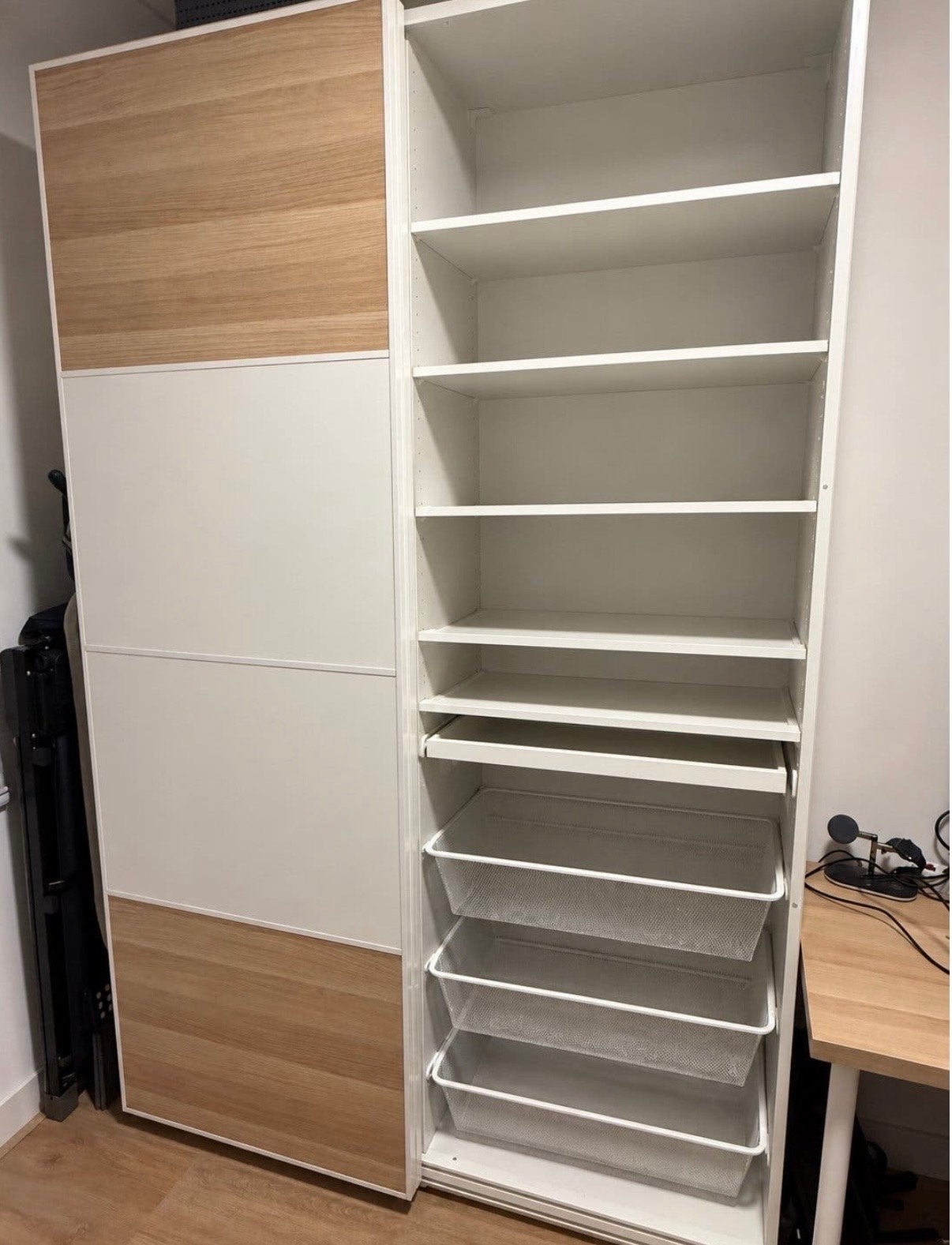 IKEA PAX Kledingkast met Schuifdeuren en Interieur, Ophalen, 100 tot 150 cm, 200 cm of meer, Zo goed als nieuw