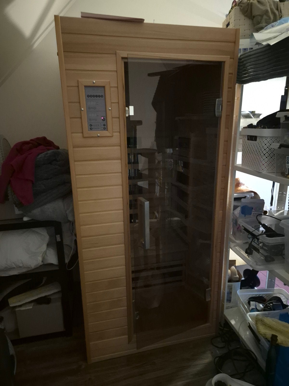 Infrarood sauna met LED kleurentherapie en triple heaters, Ophalen, Zo goed als nieuw, Infrarood, Complete sauna