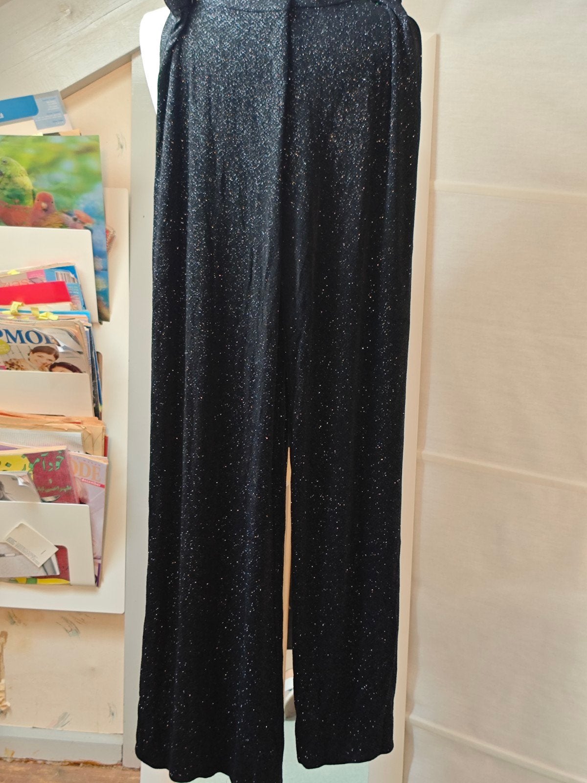 Feestelijke glitter zwarte wijde broek /legging 40/42/44, Kerstmis of Sinterklaas, Maat 42/44 (L), Ophalen of Verzenden, Kleding