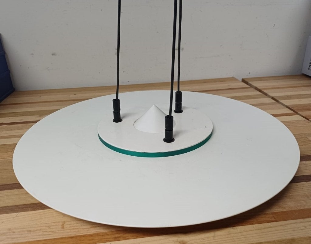 Dijkstra Space Age Wand-Plafondlamp - Wit Metaal, Huis en Inrichting, Lampen | Plafondlampen, Gebruikt, Ophalen of Verzenden, Wit