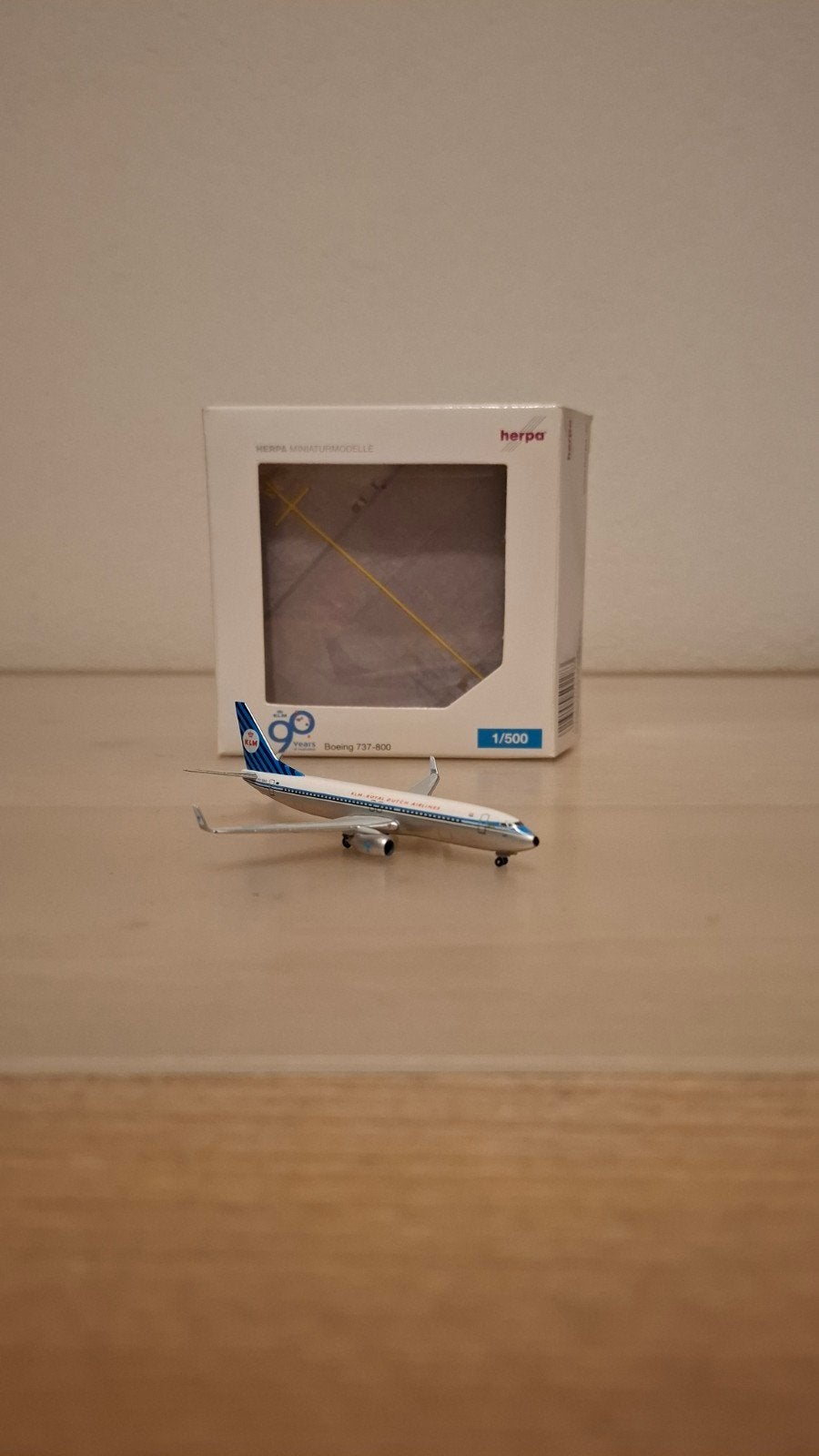 Herpa 1:500 KLM retro B737-800, Ophalen of Verzenden, Nieuw, Schaalmodel