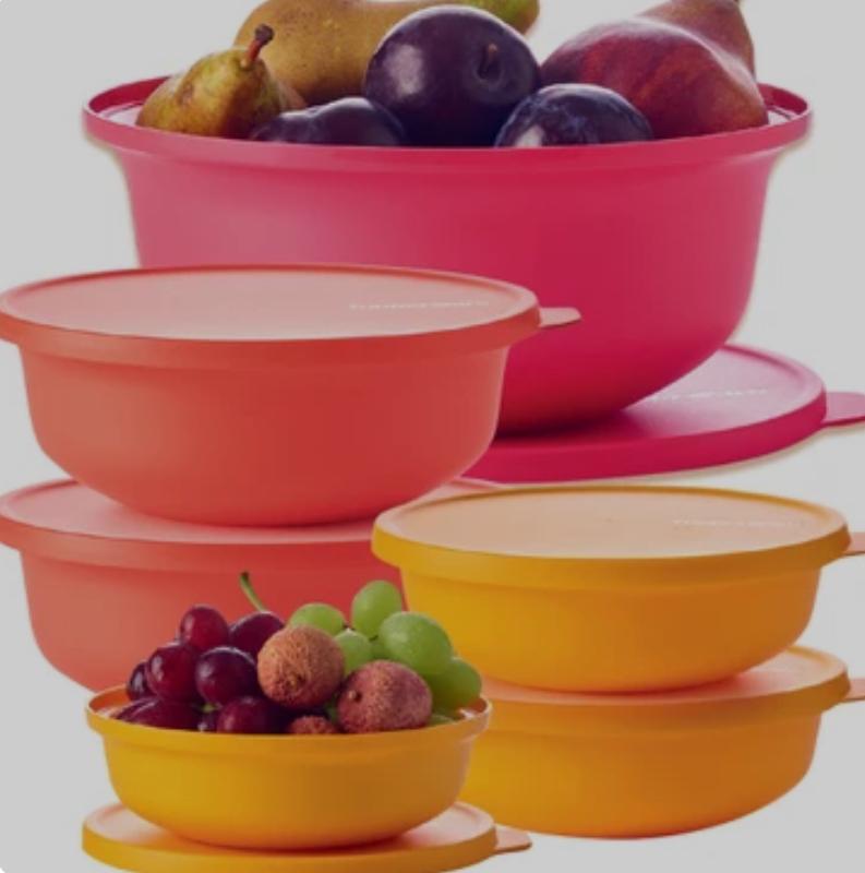 Tupperware Aloha Kommen 5delig Set, Huis en Inrichting, Keuken | Tupperware, Ophalen of Verzenden, Nieuw, Paars, Bak of Kom