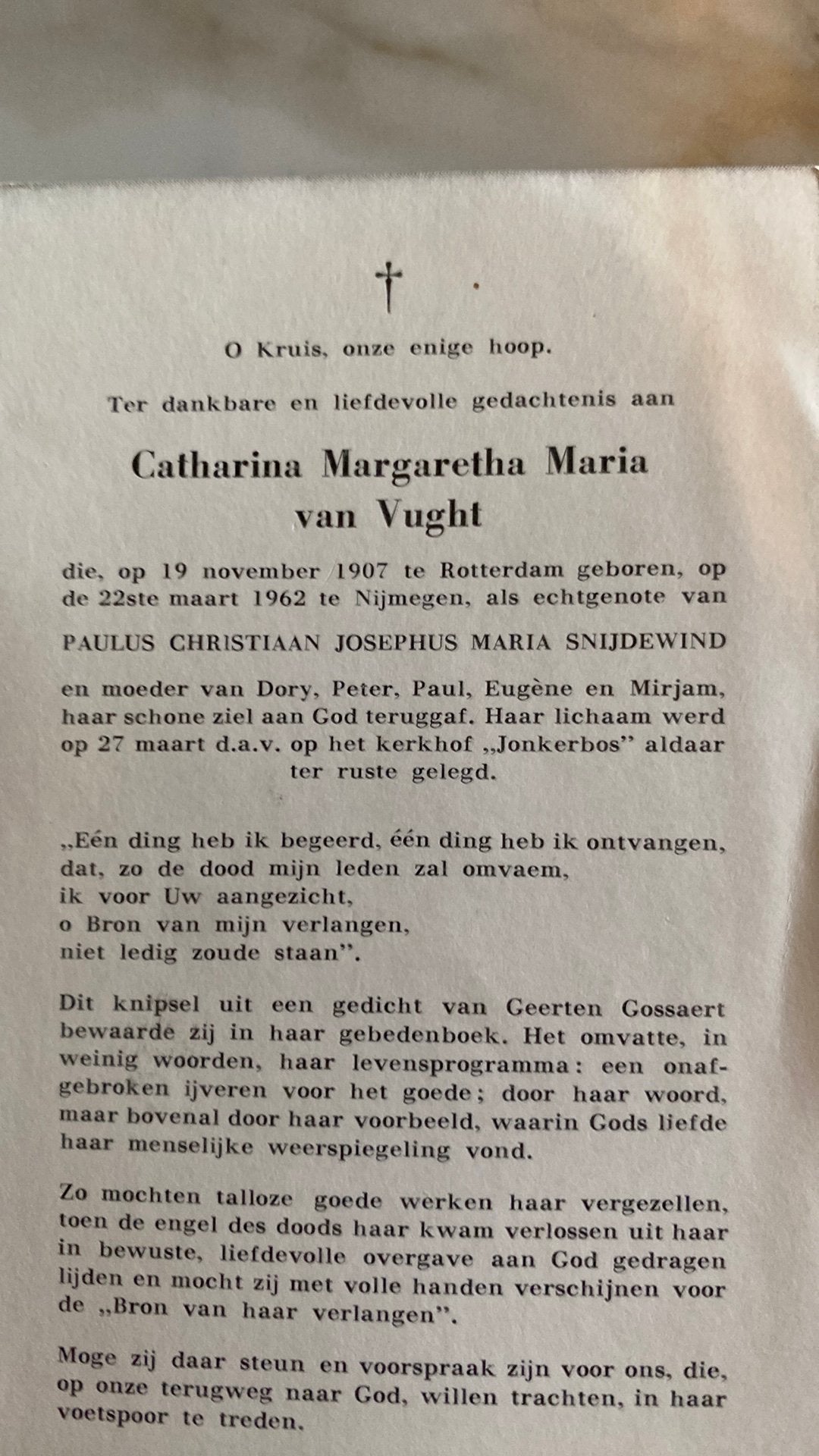 CMM Snijdewind - van Vught 1997 Rotterdam 1962 Nijmegen, Ophalen of Verzenden