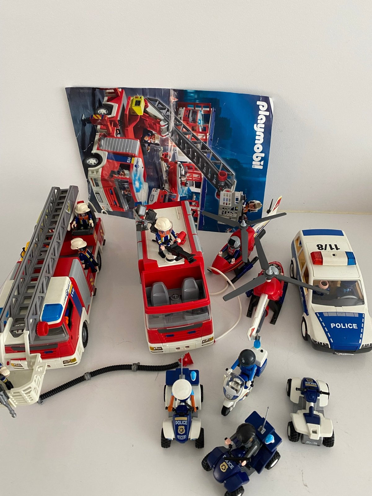 Playmobil Brandweer & Politie met Gebouwen en Voertuigen, Ophalen, Gebruikt, Gebouw, Complete set