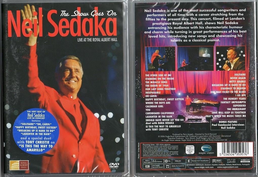 NIEL SEDAKA THE SHOW GOES ON NIEUW DVD 5034504959576, Alle leeftijden, Ophalen of Verzenden, Nieuw in verpakking, Muziek en Concerten