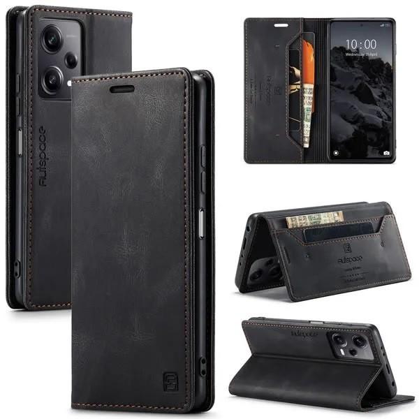 Luxe Flip Case Set voor Xiaomi Redmi Note 12 Pro+ 5G _ Zwart, Verzenden, Nieuw, Hoesje of Tasje