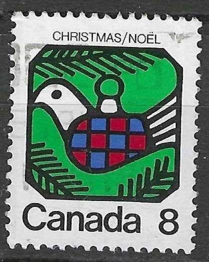 Canada 1973 - Yvert 516 - Kerstmis - Vredesduif - 8 c. (ST), Verzenden, Gestempeld, Noord-Amerika
