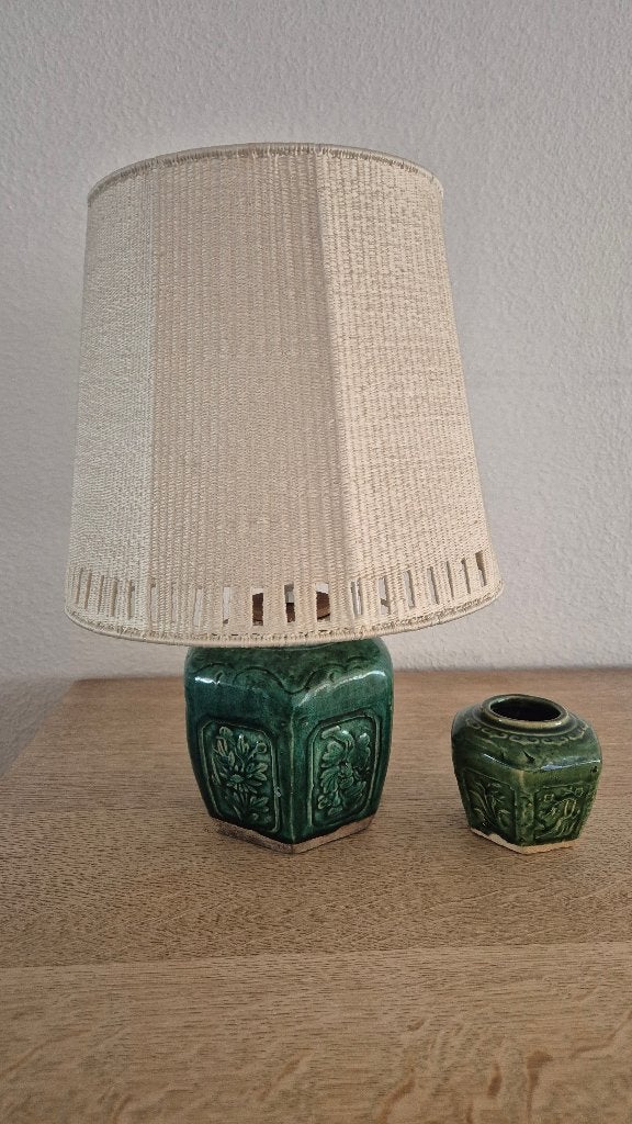 lamp op oude Chinese gemberpot, met bijpassend potje, Ophalen
