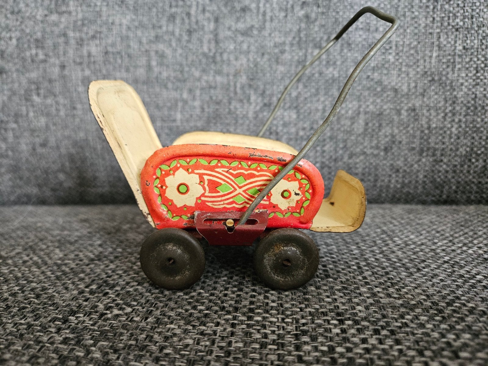 Vintage blikken poppenwagen - Antiek speelgoed, Ophalen of Verzenden