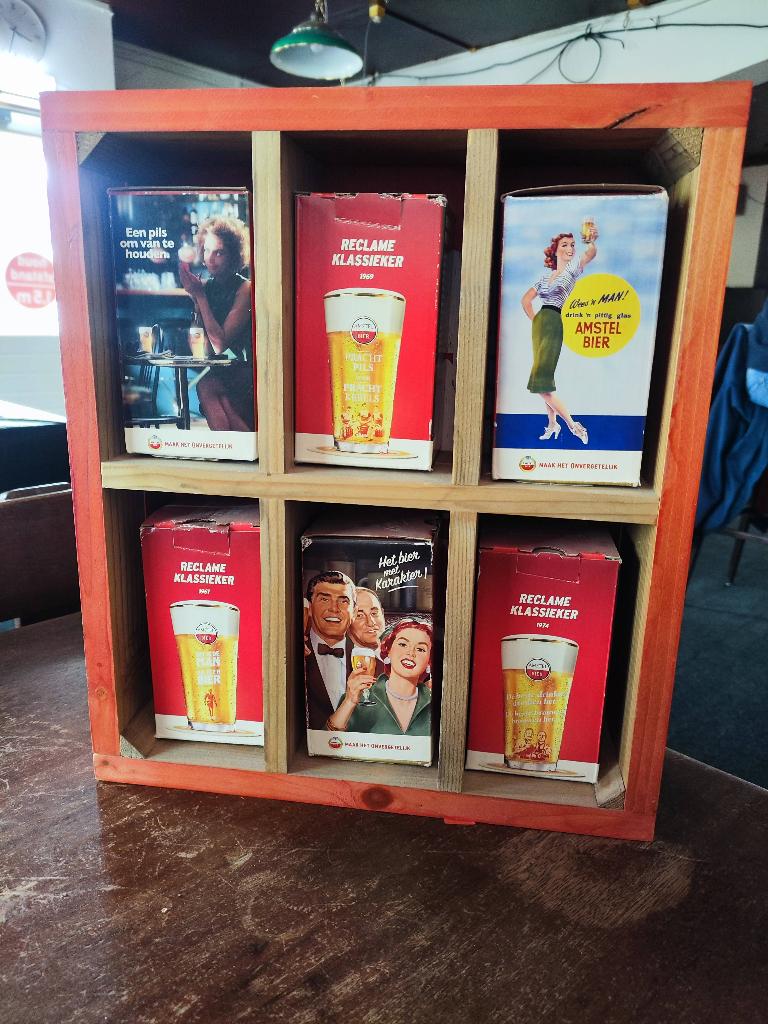 Bierglazen Amstel reclame promotie, Verzamelen, Biermerken, Ophalen, Zo goed als nieuw, Glas of Glazen, Amstel