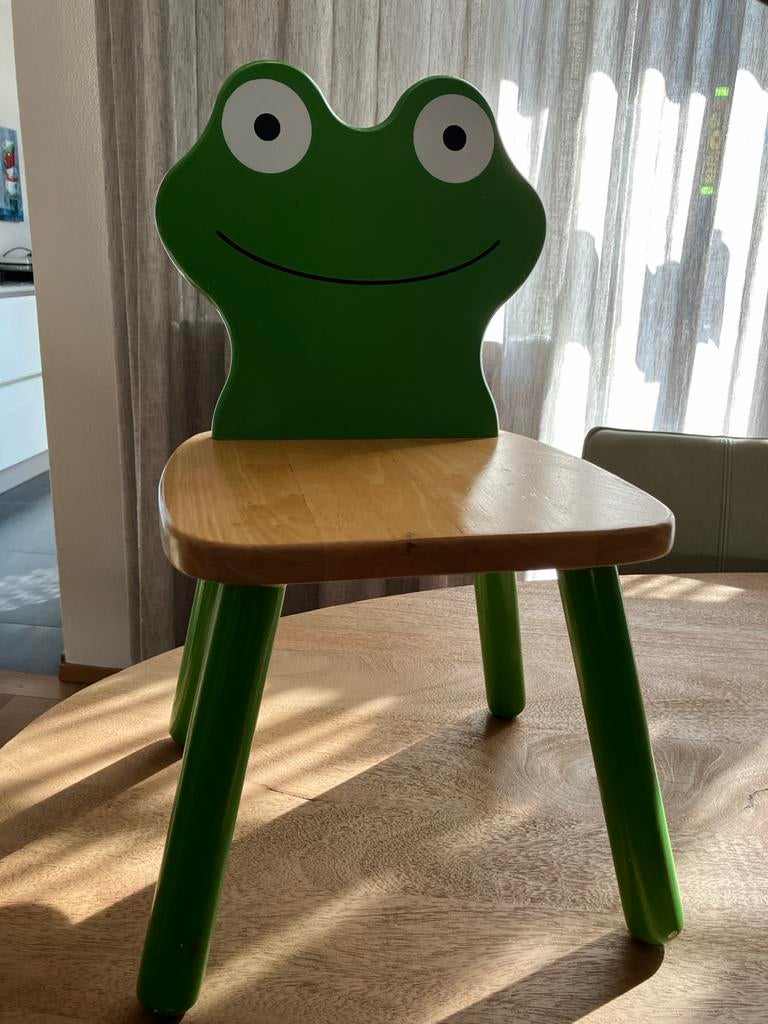 Groene kinderstoel met kikkergezicht, Ophalen of Verzenden, Gebruikt