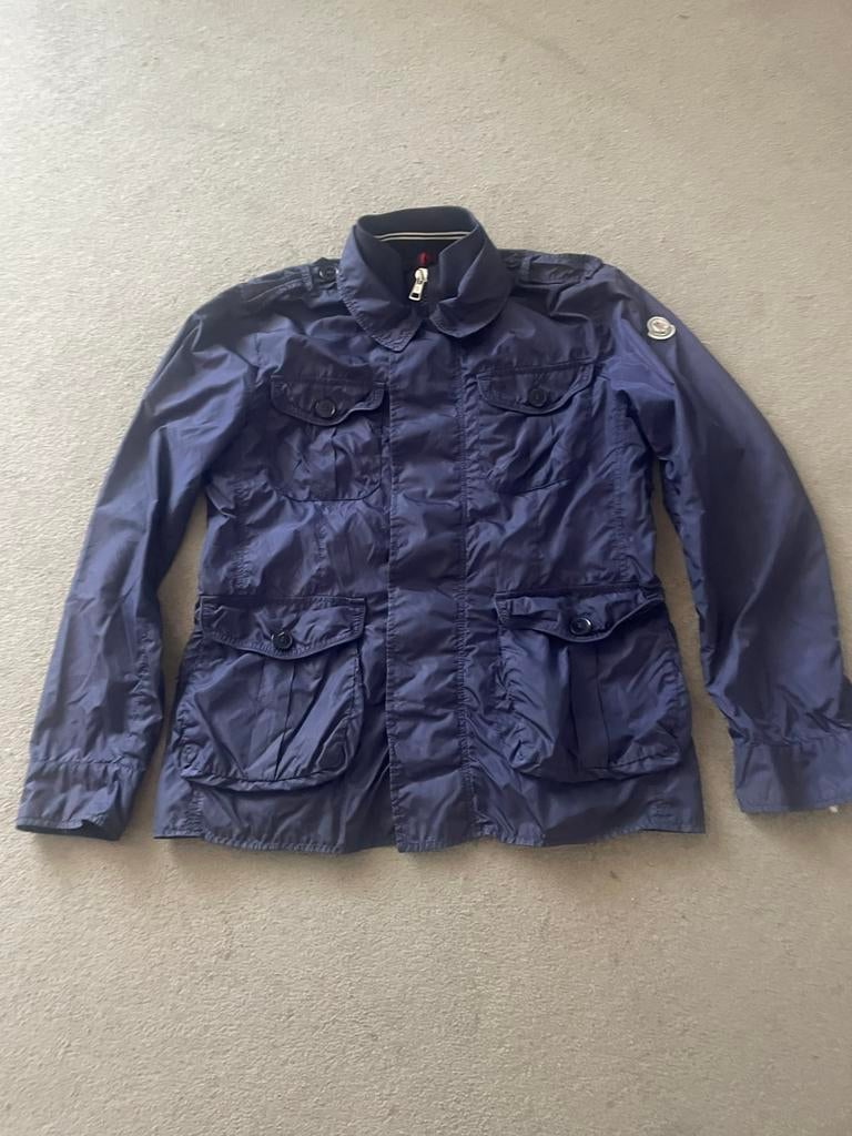 Blauw Moncler Zomerjasje, Kleding | Heren, Jassen | Zomer, Ophalen of Verzenden, Zo goed als nieuw, Maat 52/54 (L), Blauw