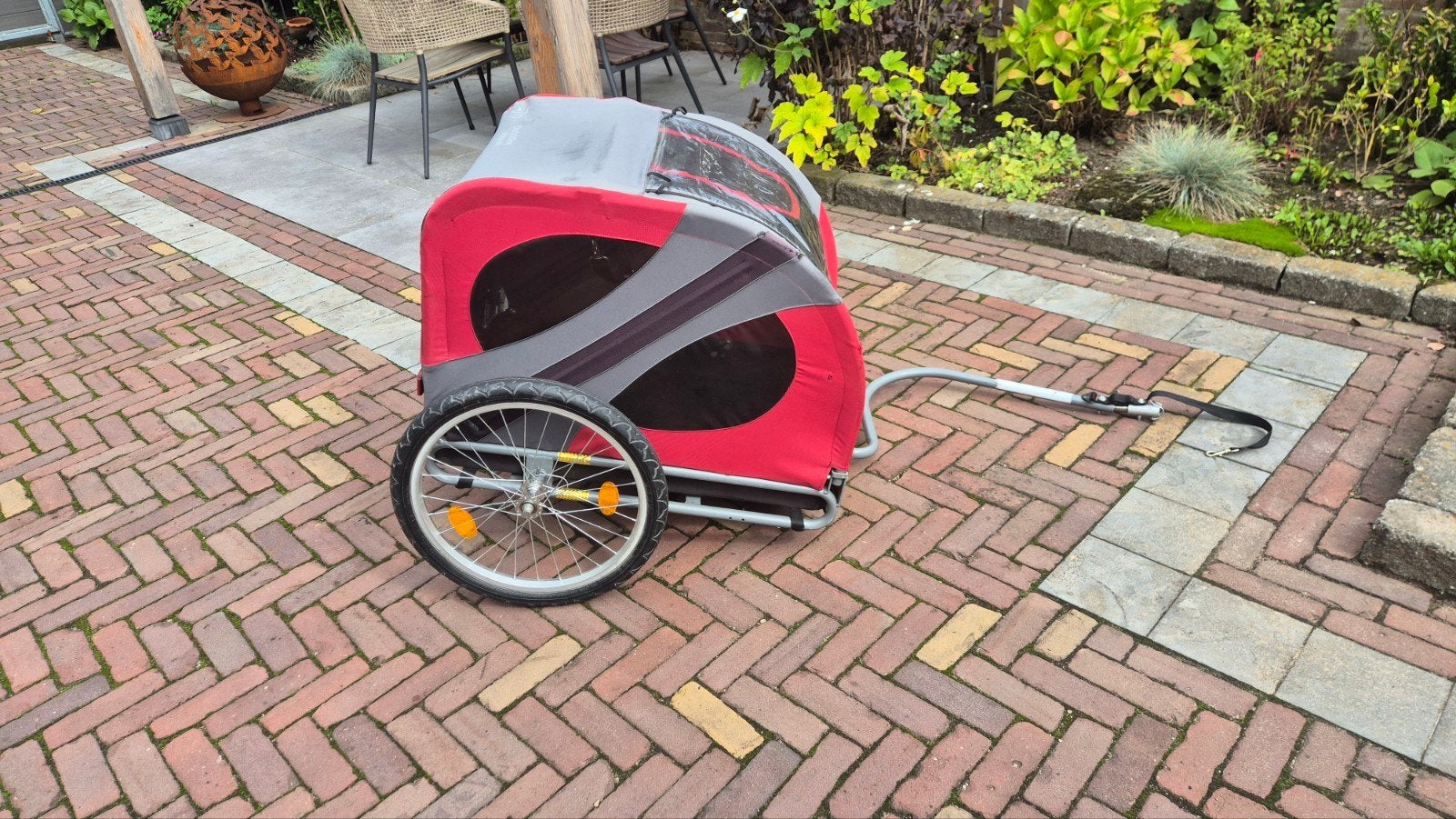 demonteerbare hondenkar voor achter de fiets, Ophalen