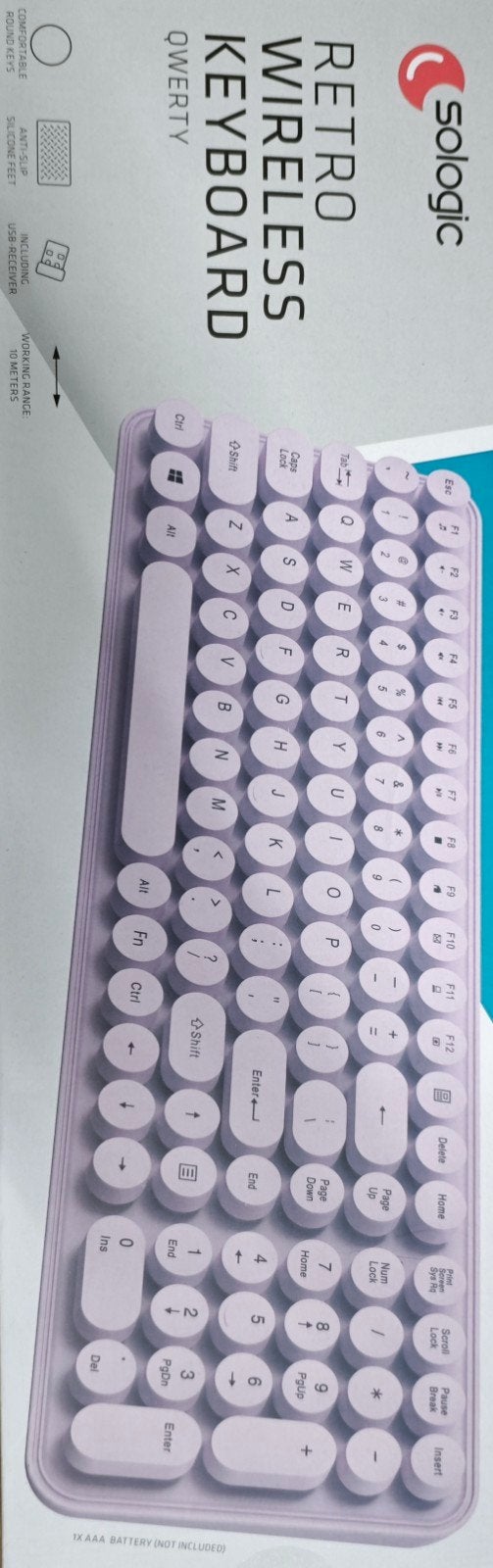 Nieuw Sologic Retro Draadloos QWERTY Toetsenbord, Computers en Software, Toetsenborden, Draadloze ontvanger, Nieuw, Ophalen of Verzenden