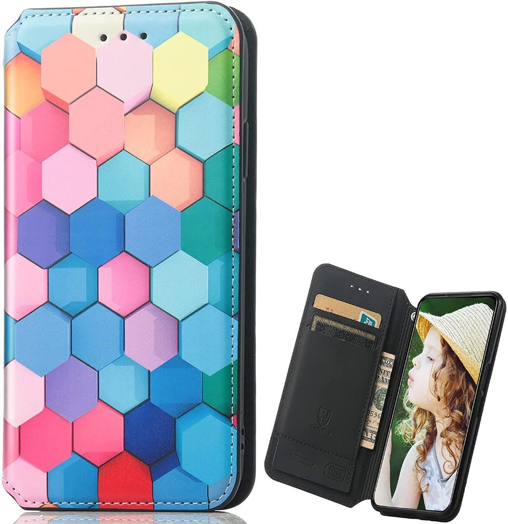 Luxe PU Lederen Wallet Case voor Galaxy A32 5G _ Honingraat, Verzenden, Nieuw, Hoesje of Tasje