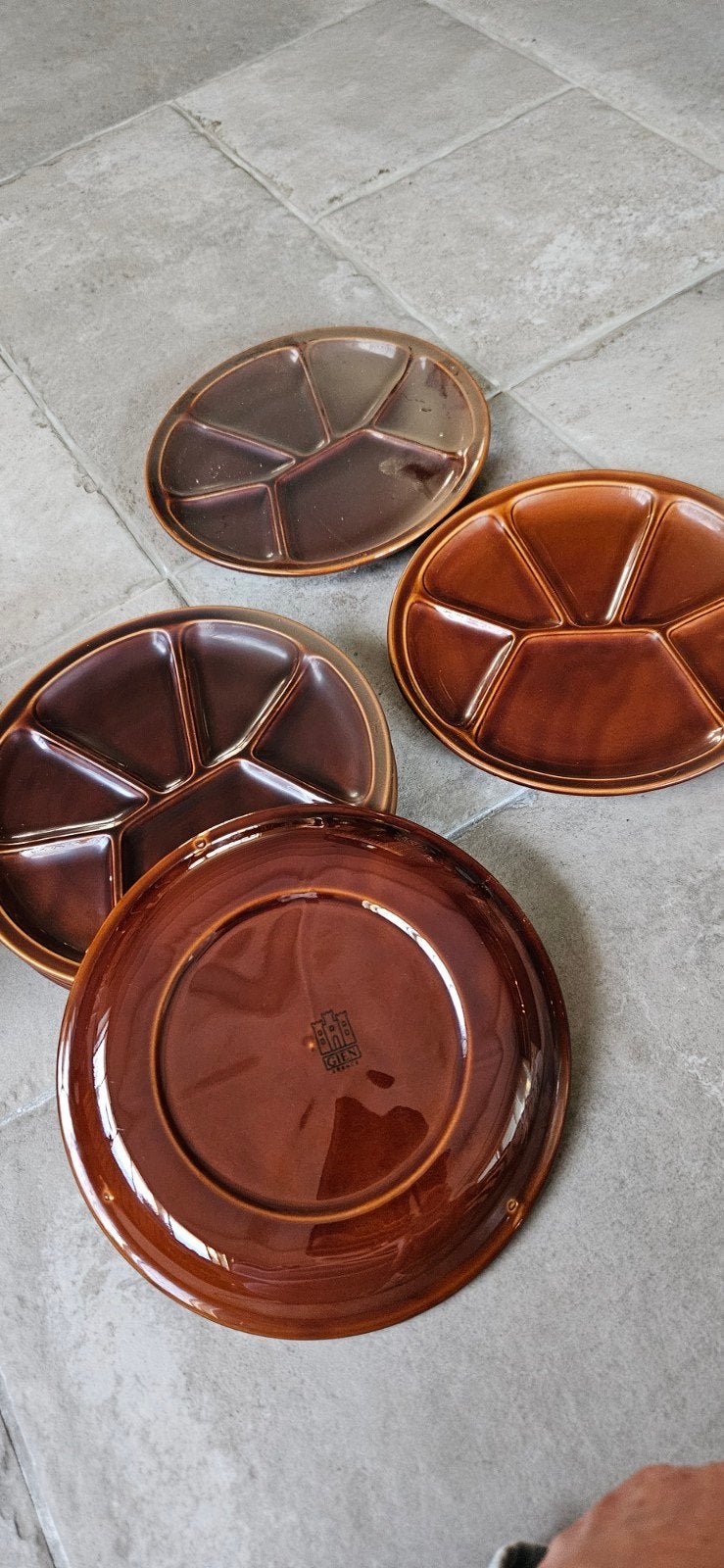 Set van 6 vintage Gien France serveerborden, Ophalen