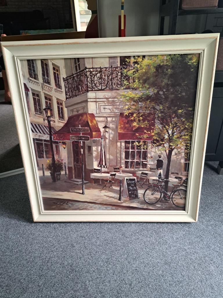 Schilderij Parijs Café Straatbeeld, Ophalen of Verzenden