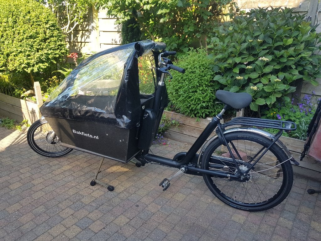 bakfiets nl met nieuwe motor en 48V battery, Fietsen en Brommers, Fietsen | Bakfietsen, Huif, Zo goed als nieuw, 2 kinderen, Trommelrem